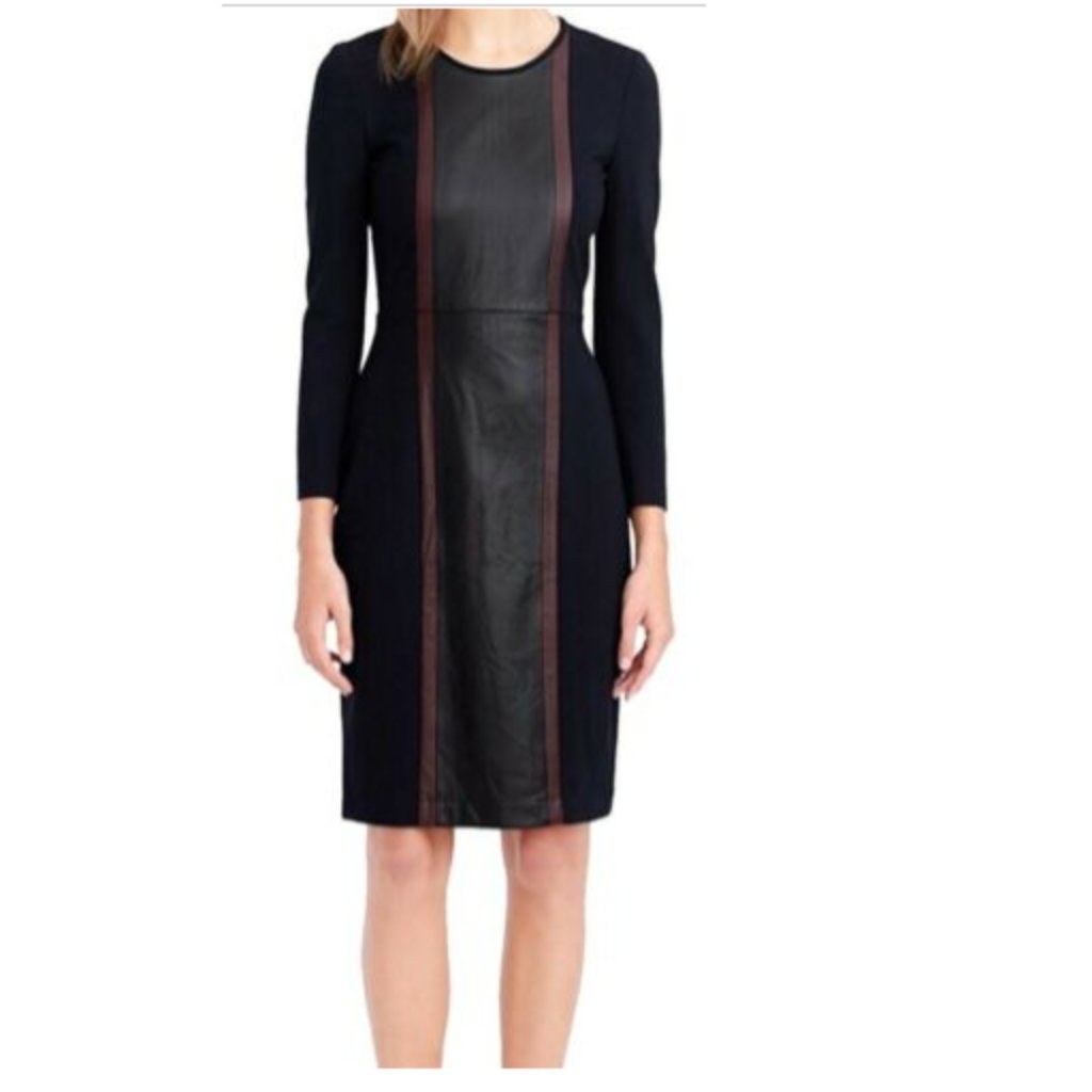 J Crew Leather Panel Dress